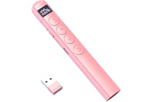 Wireless Presentation Clicker with 100m Range Lightweight ABS Pointer for/Windows/Android/Li, Plug & Play Page Turner with 18