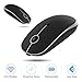 Rechargeable Wireless Mouse, Jelly Comb 2.4G Slim Optical Mice – Less Noise, 3 Adjustable DPI, Portable Mobile Wireless Mouse for Notebook, PC, Laptop, Computer, MacBook (Black and Silver)thumb 2
