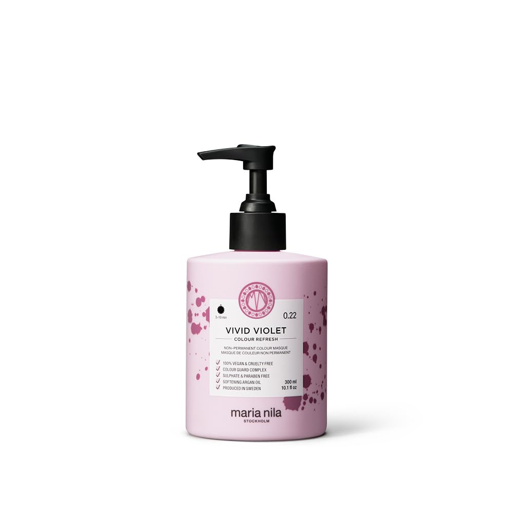 Maria Nila Color Refresh, Vivid Violet 300 ml, Purple Hair Mask, Semi-Permanent Pigments, 100% Vegan & Sulfate/Paraben free