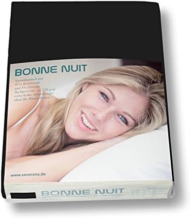 Savorana Spandex Fitted Bedsheet - Black, 180 x 200 bis 200 x 220 cm