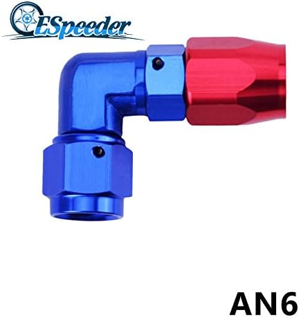 Daphot Store - AN6 Enforced Elbow Hose End Oil Fuel Fittings 90Degree Anoized Aluminum Fitting Red And Blue Reusable Hose End Fitting