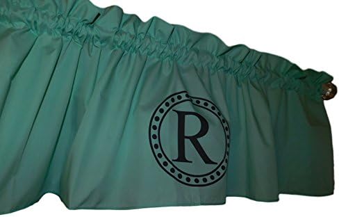 Solid valance Monogrammed, personalized with initial or business logo curtain Lime green, Light Yellow, Turquoise, Hot Pink, Slate Blue, Mint, Beige and more Colors. 58" wide. kids classroom, Custom