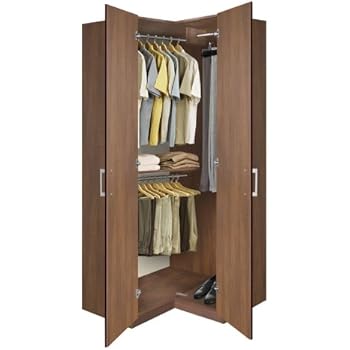 Amazon Com Bella Corner Wardrobe Corner Closet W Three Hangrods
