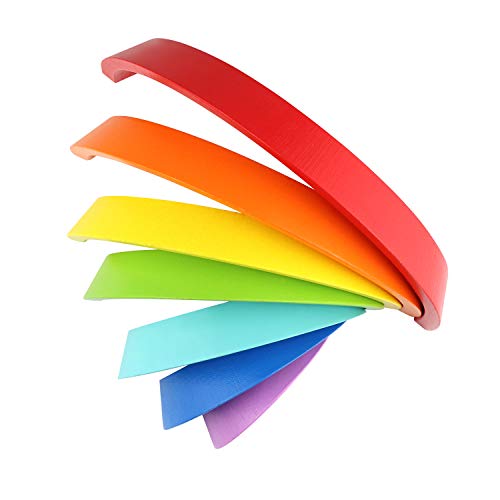 image for SharkMall Wooden Rainbow Stacking Nesting Puzzle Blocks Game Learning 