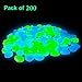 Qable Powerz 200 PCS Glow in The Dark Pebbles, Glow in The Dark Garden Pebbles Decorative Glow Stones Path Lights Outdoor Gravel Stones for Walkways, Garden, Yard, DIY Outdoor Decor (Blue, Green)