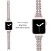 Secbolt Bling Bands Compatible with Apple Watch Band 42mm(Series 3) 44mm 45mm 46mm 49mm Women iWatch SE Series 10 9 8 7 6 5 4 3 2 1, Dressy Jewelry Metal Wristband Strap Diamond Rhinestone, Rose Gold