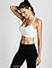 CRZ YOGA Women's Light Support Mesh Yoga Bras with Removable Cups Sports Bra White L