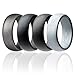 ROQ Silicone Rubber Wedding Ring for Men, Comfort Fit, Breathable Rubber Engagement Band, Men's Wedding Band, 8mm Wide 2mm Thick, Dome Solid, 4 Pack, Platinum, Silver, Grey, Black, Size 13