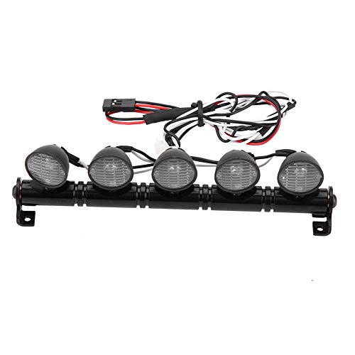 RC Car Led Headlight, 5 LEDs Light Bar Metal White Circle Headlight Lamp Accessory Part for AXAIL scx10 D90 110 Tamiya CC01 RC Model Car