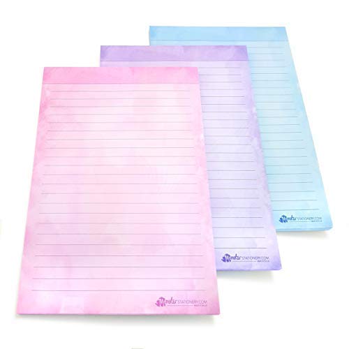 Monster Stationery - A5 Watercolour List Pad - 60 Sheets - 80gsm - Made in UK - Pack of 3