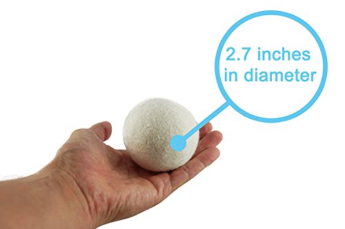 Wool Dryer Balls, 6-Pack Handmade Laundry Balla, 100% Organic New Zealand Wool, Perfect for Reducing Wrinkles & Drying Time