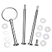 3 Tier Sturdy Cake Stand Cupcake Heavy Plate Hardware Handle Fittings Round Rod for Wedding Party 5 Sets