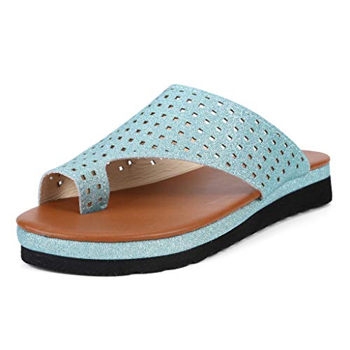 Walking Shoes,Londonyâ€ Womens Open Toe Gladiator Flat Sandals Slingback Ankle Strap Casual Beach Roman Summer Shoes Light Blue