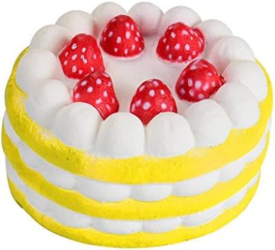 Shybuy Mini Squishy Strawberry Cake Stress Reliever Squishy Slow Rising Cream Scented Decompression Cure Squishies 6cm×3.5cm