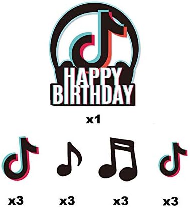 Birthday Parties Social Tik Tok Party Decorations Social Gatherings Tik Tok Happy Birthday Cake Topper 13 Pcs Tik Tok Photo Propsfor Music Party Decorations Party Supplies Toys Games Thepodsatstreamvale Com