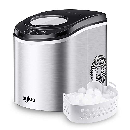 Oylus Stainless Steel Ice Maker Countertop Ice Machine for Home Kitchen Electric Ice Cube Maker - Makes 9 Ice Cubes in 7 Minutes - 26lbs Daily Perfect for Water Bottles, Mixed Drinks - Thumbnail 7