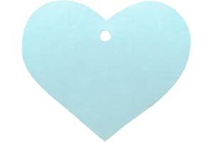 LWR CRAFTS 100 Hang Tags Heart with Jute Twines 100ft (2 3/8" x 2 3/16", Light Blue)