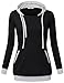 Timeson Womens Zipper Pullover Hoodie Black XX-Large