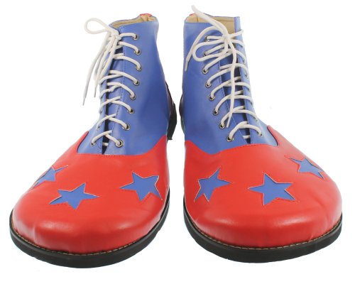 RedSkyTrader Mens 3 Star Costume Clown Shoes One Size Fits Most Red And Blue
