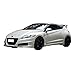 IKON MOTORSPORTS Tape On External Window Visor, Compatible with 2011-2016 Honda CR-Z Slim Smoke Tinted Acrylic Rain Deflector