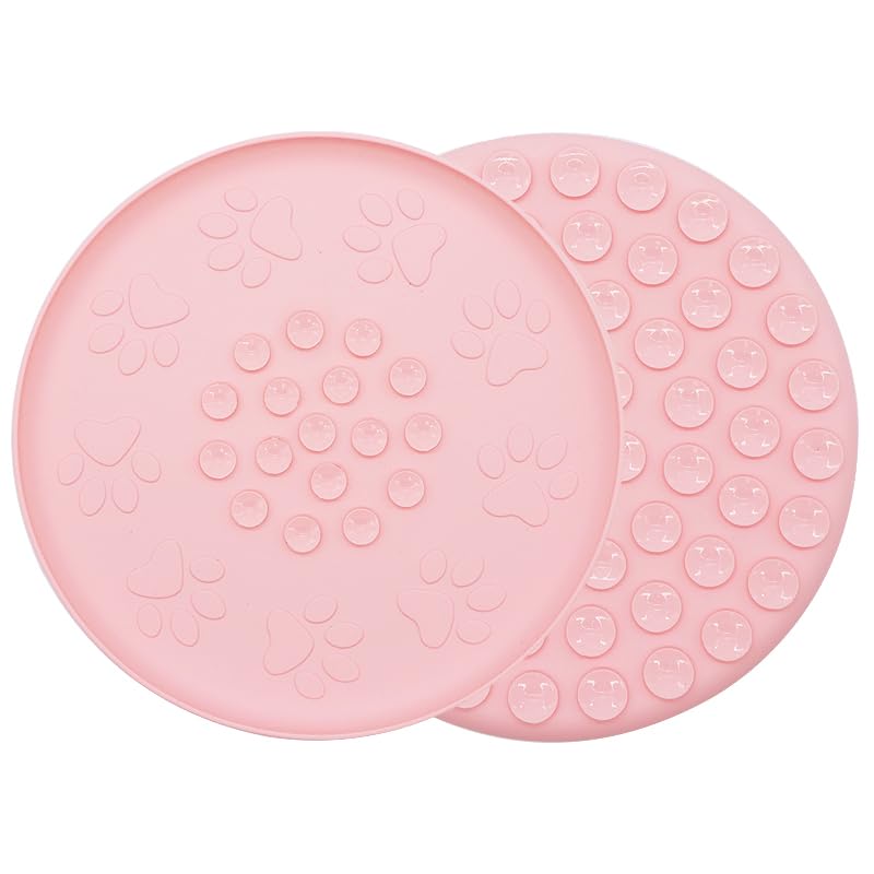Doweiss Silicone Bowl Mat, Non-Slip Mat for Dog or Cat Bowl, Pink, 33 cm Diameter