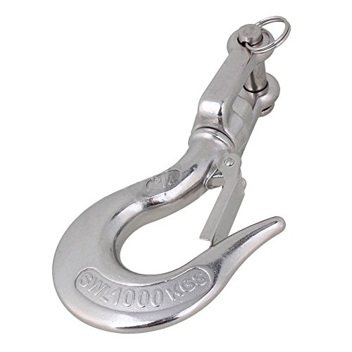 American Type Clevis Chain Hook Swivel Eye Lifting with 1000KG Working Load Limit 304 Stainless Steel Silver - Thumbnail 3
