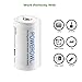POWEROWL D Batteries 10000mah Ni-MH Rechargeable D Batteries 1.2v Low Self Discharge D Rechargeable Batteries 2 Pack