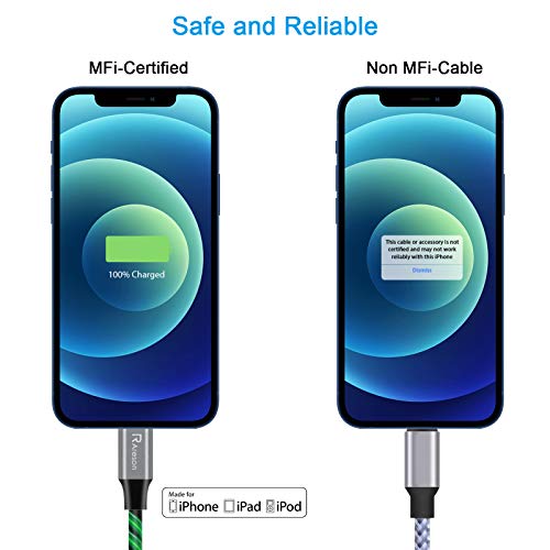USB C to Lightning Cable 6Ft, Areson MFi Certified iPhone 12 Lightning to USB C LED Light Up