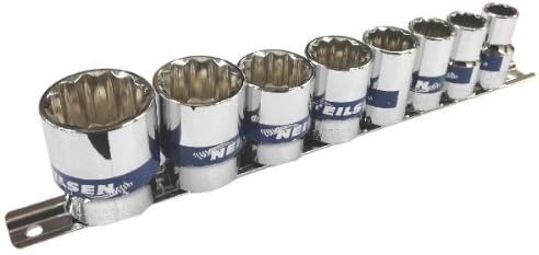 Neilsen CT1783 8pc 1/2in Drive British Standard Whitworth (BSW) Socket Set - Size: 3/16in to 5/8in Chrome Vanadium