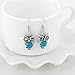 ILJILU Owl Jewelry Sets Retro National Style Owl Turquoise Accessories (Bracelet Necklace Earrings)
