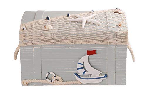 MYFAVORITES Nautical chest made of wood – in maritime look (30 x 20 x 18.5 cm wood).