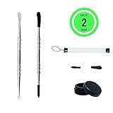 Dab Tool Set - 2 pack Stainless Steel Wax Carving Tools + 3ml Silicone Jar (Silver Set)
