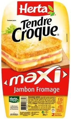 Herta Tendre Croque Monsieur Maxi Ham Cheese 300g Serve 2