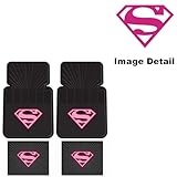 Supergirl DC Comics Shield Logo Car Truck SUV Front & Rear Seat Rubber Floor