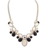 Bestpriceam New Fashion Crystal Rhinestone Flower Bib Chunky Statement Necklace for Women Girls Lady