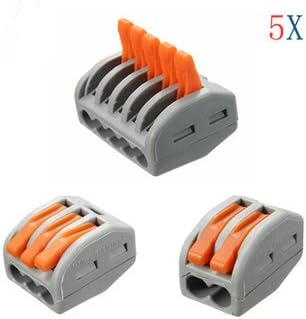 Pins Spring Terminal Block 5Pcs Electric Cable Wire Connector (3 PIN) by Aroundstore
