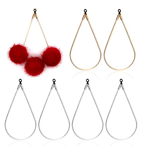 Fciqven 40Pcs Teardrop and Triangle Beading Hoop Earring Finding Jewelry Finding for Earring Jewelry Making - Thumbnail 2