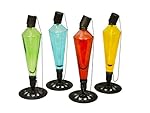 4 Pack 13 in. Assorted Color Table Top Torch - Burning Citronella / Lamp Oil Product SKU: GD10063