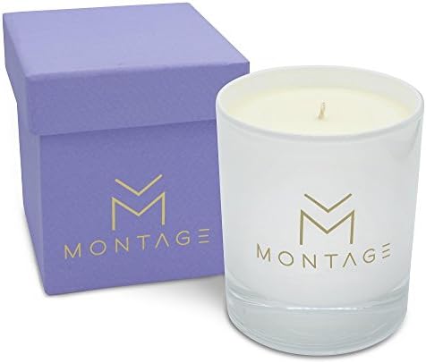 Lavender Chamomile &amp; Geranium Soy Wax Candle in gift box- Sweet Dreams-Sleep Aromatherapy Candle for Relaxation with 100% Pure Essential Oils- 7OZ- 60Hrs- Handmade in Greece - by Montage Lifestyle