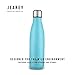 Jearey Water Bottle Vacuum Insulated 16oz Stainless Steel Double Walled Keep Cold and Hot Leak Proof BPA Free Outdoor Sports Drinking Bottle(Lake Blue)