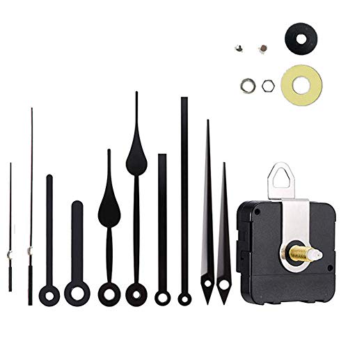Clock Movement Parts Replacement Repair Tools Quartz Wall Clocks Motor Mechanisms Long Shaft Complete Kit (Black)
