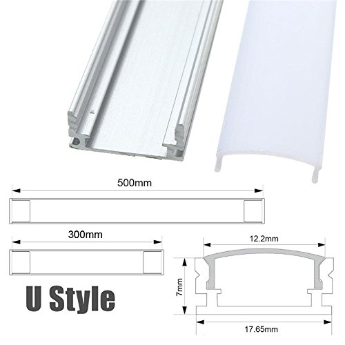 30/50cm U/V/YW Style Aluminum LED Strip Light Bar Channel Holder Cover Case End Up for LED Strip Light Lamp Light Accessory set