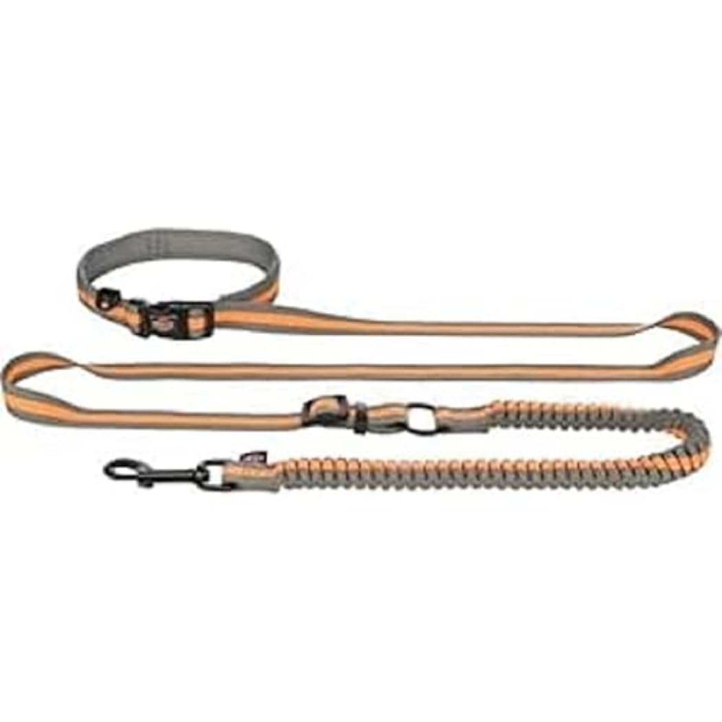 TRIXIE jogging leash 1,33-1,80 m length - for hanging or with hand loop - with shock absorber - infinitely adjustable - padded loop - turquoise - 12763