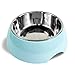 Martha Stewart Melamine Stainless Steel Pet Bowl Set with Lid, Blue, 5 fl. oz.
