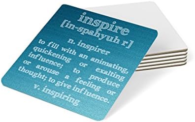 Feel Good Art High Gloss Coaster in Modern Typographic Design for The Office or Home from The Motivation Collection (Sky Blue Tones)