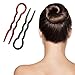 40 Pcs Plastic U Shaped Hair Pins Grip Pins Fast Spiral Hair Braid Twist Styling Clip Pin for Lady, Girl, Women (Black + Brown)