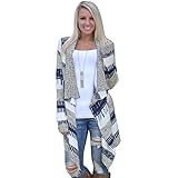 Merryfun Women's Casual Drape Front Patterns Irregular Cardigan Sweater