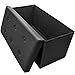 Sorbus Storage Bench Chest – Collapsible/Folding Bench Ottoman with Cover – Perfect Hope Chest, Pouffe Ottoman, Coffee Table, Seat, Foot Rest, and More – Contemporary Faux Leather (Black)