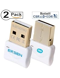 Adaptador USB Bluetooth Csr 4.0, EKSEN Transmisor Bluetooth y receptor compatible con Windows 10, 8, 7, Vista, XP 32 64 Bit PC portátil para altavoz Bluetooth, auriculares, teclado, etc.