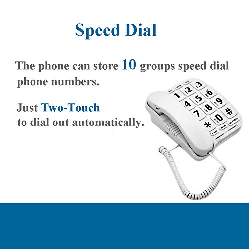 HePesTer P011 Large Button Corded Phone for Elderly Amplified Phone